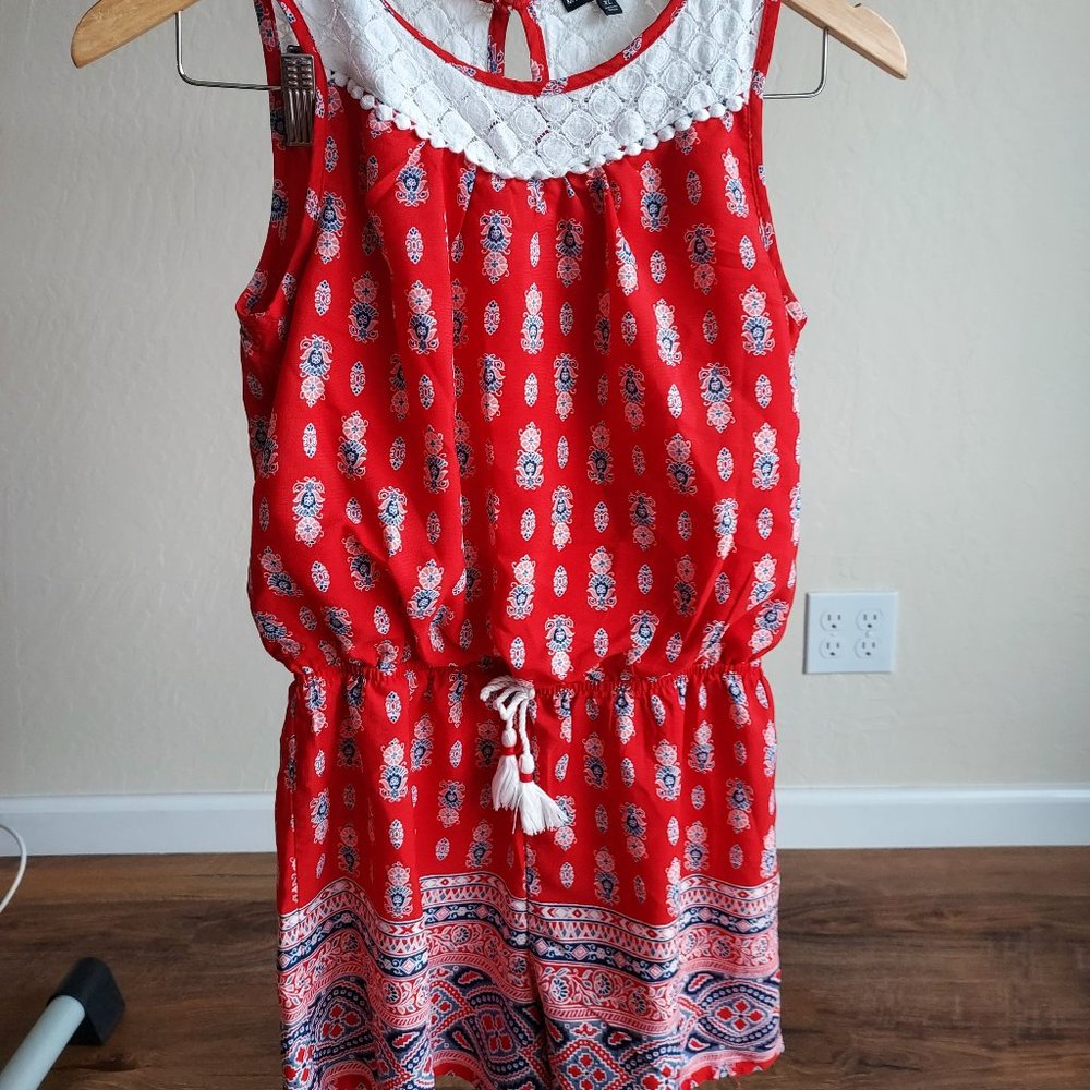 Girls Red Romper